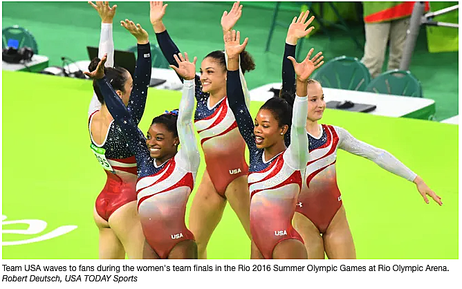 TEAM USA at the women's team finals in Rio 2016 Summer Olympics